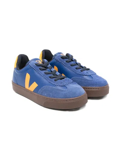 Veja Kids' Volley Logo Low-top Sneakers In Blue