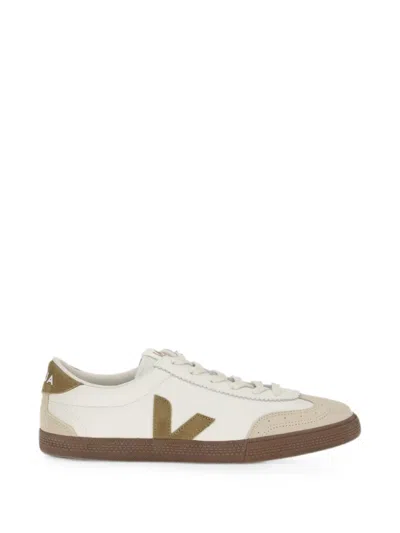 Veja Beige Calf Leather Bos Taurus Athletic Sneakers In Animal Print