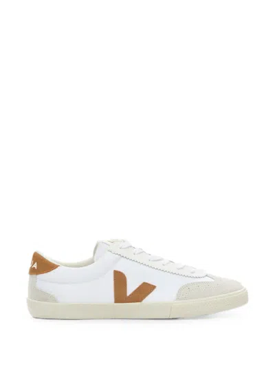 Veja Volley Leather And Suede Low-top Sneakers In White