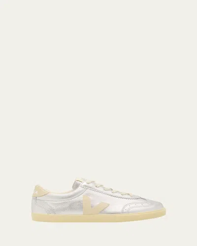 VEJA VOLLEY LOW-TOP METALLIC SNEAKERS