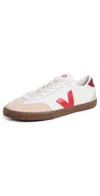 Veja Volley O. T. Leather Sneakers White Pekin Bark In White Pekin Bark