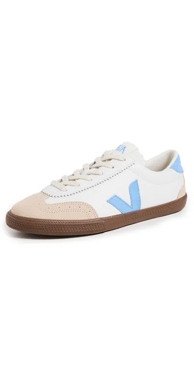 VEJA VOLLEY O. T. LEATHER SNEAKERS WHITE/AQUA/BARK