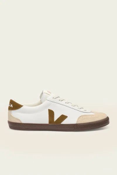 Veja Volley O.t. Leather Men Sneaker In White Tent Bark