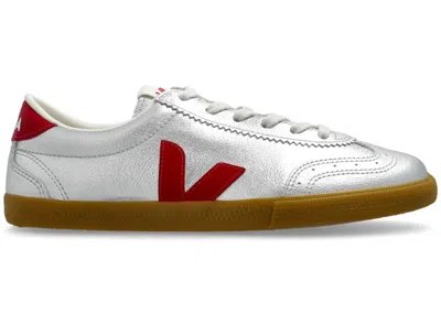 Pre-owned Veja Volley O.t. Leather (women's) Sneakers In Silver/pepper