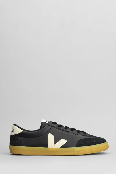 Veja Volley O.t Sneakers In Black Suede And Leather