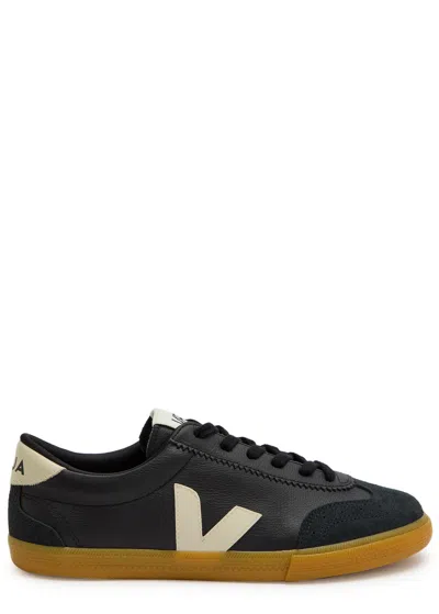 Veja Volley Panelled Grained Leather Sneakers In Multi