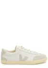 Veja Volley Panelled Grained Leather Sneakers In White