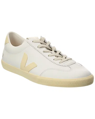 Veja Volley Signature Leather Sneaker In White