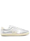 Veja Low-top Metallic Finish Rubber Sole Sneaker In Silver Pierre