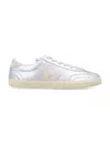 Veja Low-top Metallic Finish Rubber Sole Sneaker In Silver_pierre