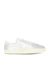 Veja Volley Leather Sneakers Color Silver In Silver & Pierre