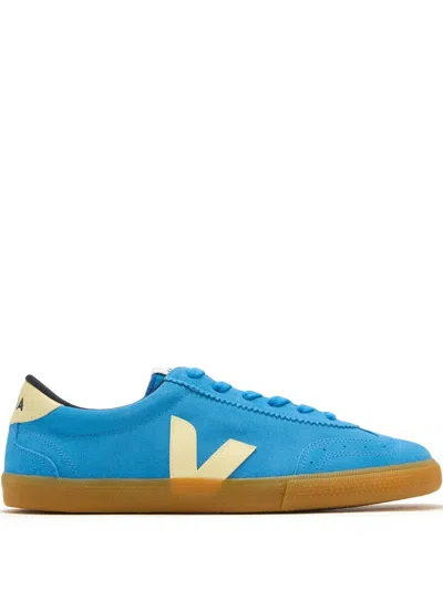 Veja 'volley' Blue Sneaker With Side Logo And Lettering Logo On The Heel