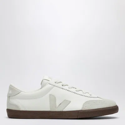 Veja Volley Sneakers In White Leather And Light Beige Suede In Multi