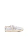 Veja Volley Leather Sneakers Color Silver In Metallic