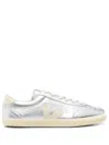 Veja Low-top Metallic Finish Rubber Sole Sneaker In Silver