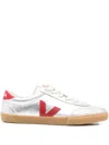 Veja Volley Leather Sneaker In Silver Pepper In Silver