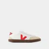 Veja Volley O. T. Leather Sneakers White Pekin Bark In White