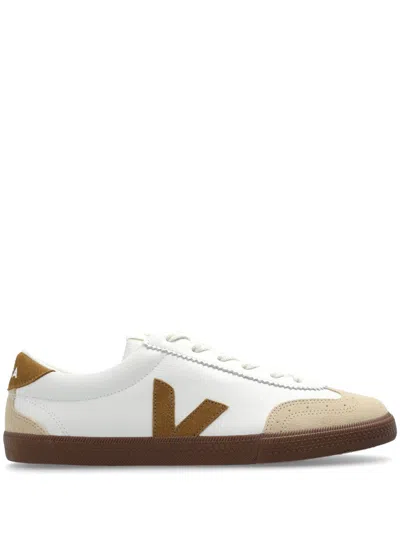 Veja Volley Suede-trimmed O.t. Leather Sneakers In White