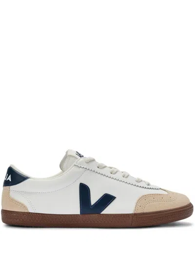 Veja Campo White And Light Blue Leather Sneakers In Multi