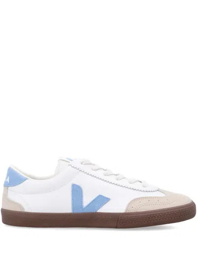 Veja White & Beige Volley Leather Sneakers In Weiss
