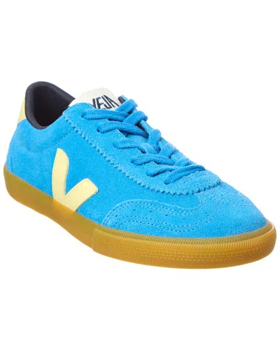 Veja 'volley' Blue Sneaker With Side Logo And Lettering Logo On The Heel
