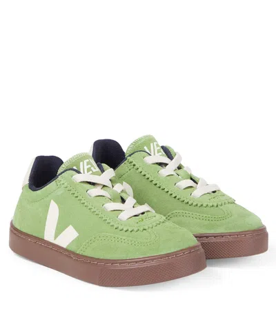 Veja Kids' Volley Suede Sneakers In Green