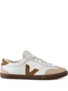 Veja Volley Mixed Leather Wing-tip Sneakers In White