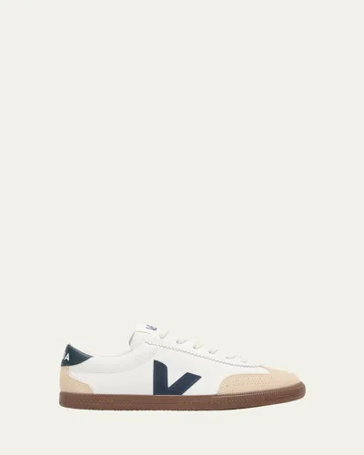 Veja Campo White And Light Blue Leather Sneakers In Multi