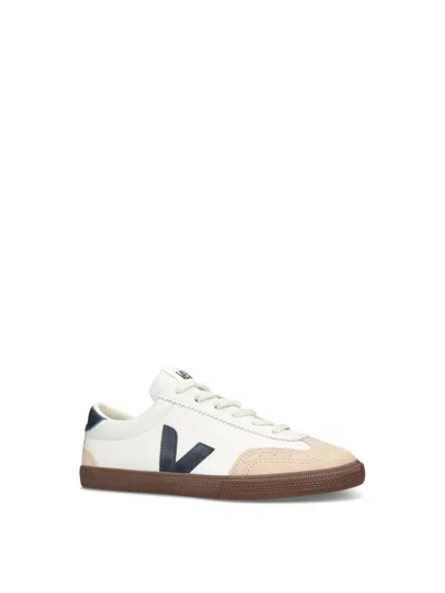 Veja Campo White And Light Blue Leather Sneakers In Multi