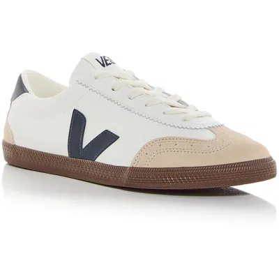 Veja Volley Womens Lace-up Leather Casual And Fashion Sneakers In White