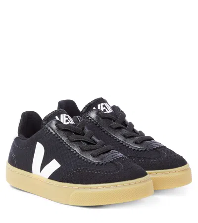 Veja Kids' Sneakers Volly Aus Canvas Mit Veloursleder In Weiss