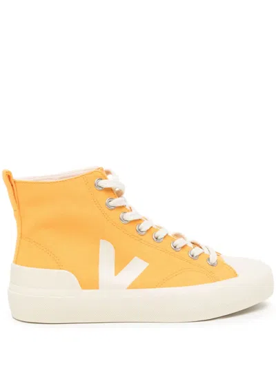 Veja Logo-patch Hi-top Sneakers In Orange
