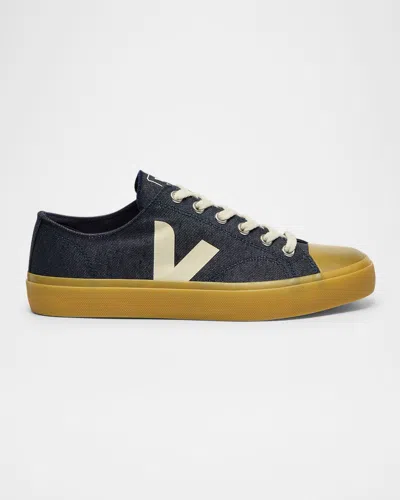 Veja Watta Denim Low-top Sneakers In Blue Pierre Natural