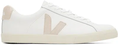 Veja White & Beige Esplar Logo Sneakers In Extra-white_sable