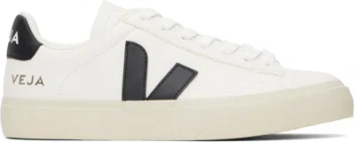 VEJA WHITE & BLACK CAMPO LEATHER SNEAKERS