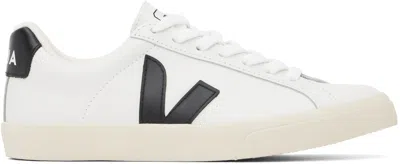 VEJA WHITE & BLACK ESPLAR LEATHER SNEAKERS