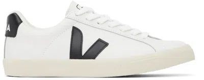 VEJA WHITE & BLACK ESPLAR LEATHER SNEAKERS