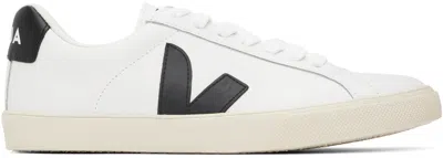VEJA WHITE & BLACK ESPLAR LEATHER SNEAKERS
