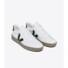 VEJA WHITE AND BLACK LEATHER V 12 DUNE SHOES UNISEX