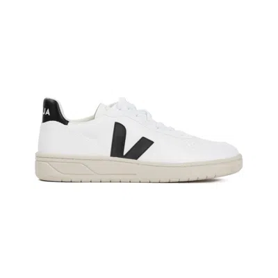 Veja White And Black Leather V10 Sneakers