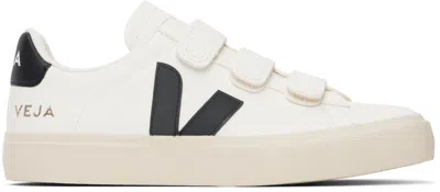 Veja White & Black Recife Leather Sneakers In Extra-white_black