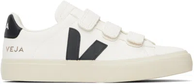 Veja White & Black Recife Leather Sneakers In Extra-white_black