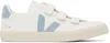 Veja White & Blue Recife Leather Sneakers In Extra-white_steel