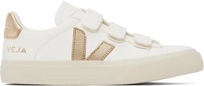 Veja White & Gold Recife Leather Sneakers In Extra-white_platine