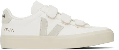 Veja White & Gray Recife Leather Sneakers In Extra-white_natural