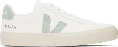 VEJA WHITE & GREEN CAMPO LEATHER SNEAKERS