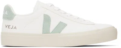 Veja White & Green Campo Leather Sneakers