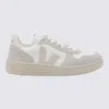 Veja Two-tone B-mesh And Suede V-10 Sneakers In White