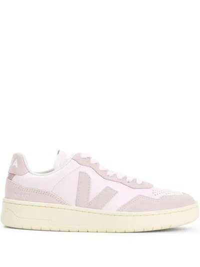 VEJA WHITE AND PINK LEATHER SNEAKERS