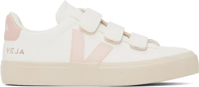 Veja White & Pink Recife Leather Sneakers In Extra-white_petale